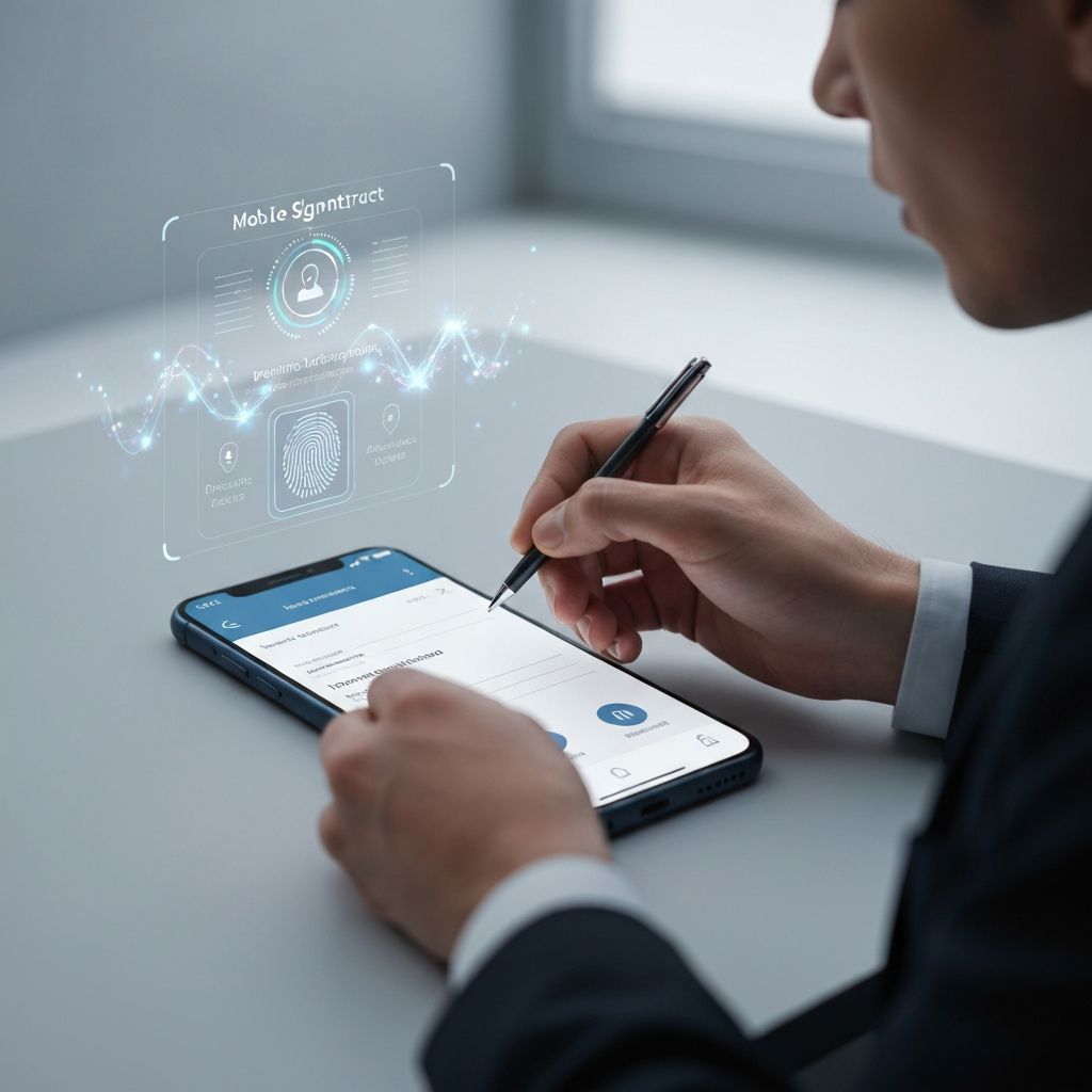 Futuristic digital signature on mobile phone
